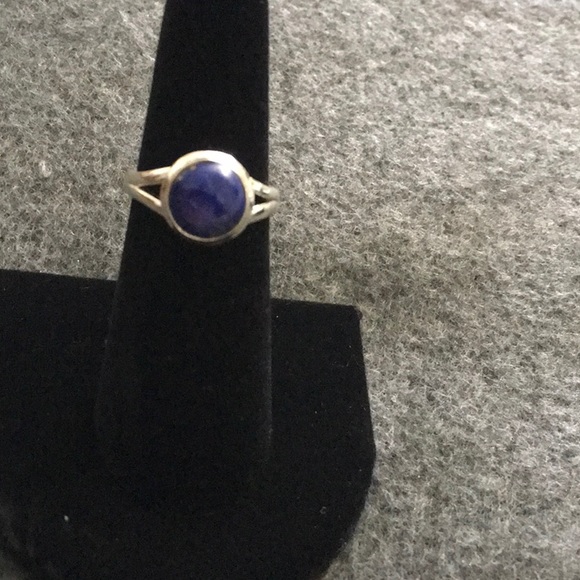 Modern Style Lapis Ring 925 - Picture 2 of 4